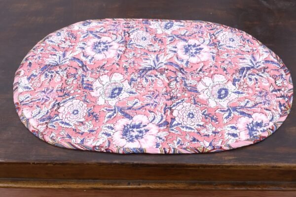 Stylish Handblock Print Cotton Kitchen Mat - Image 3