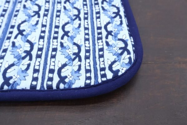 Rustic Style Handblock Print Cotton Floor Mat - Image 3
