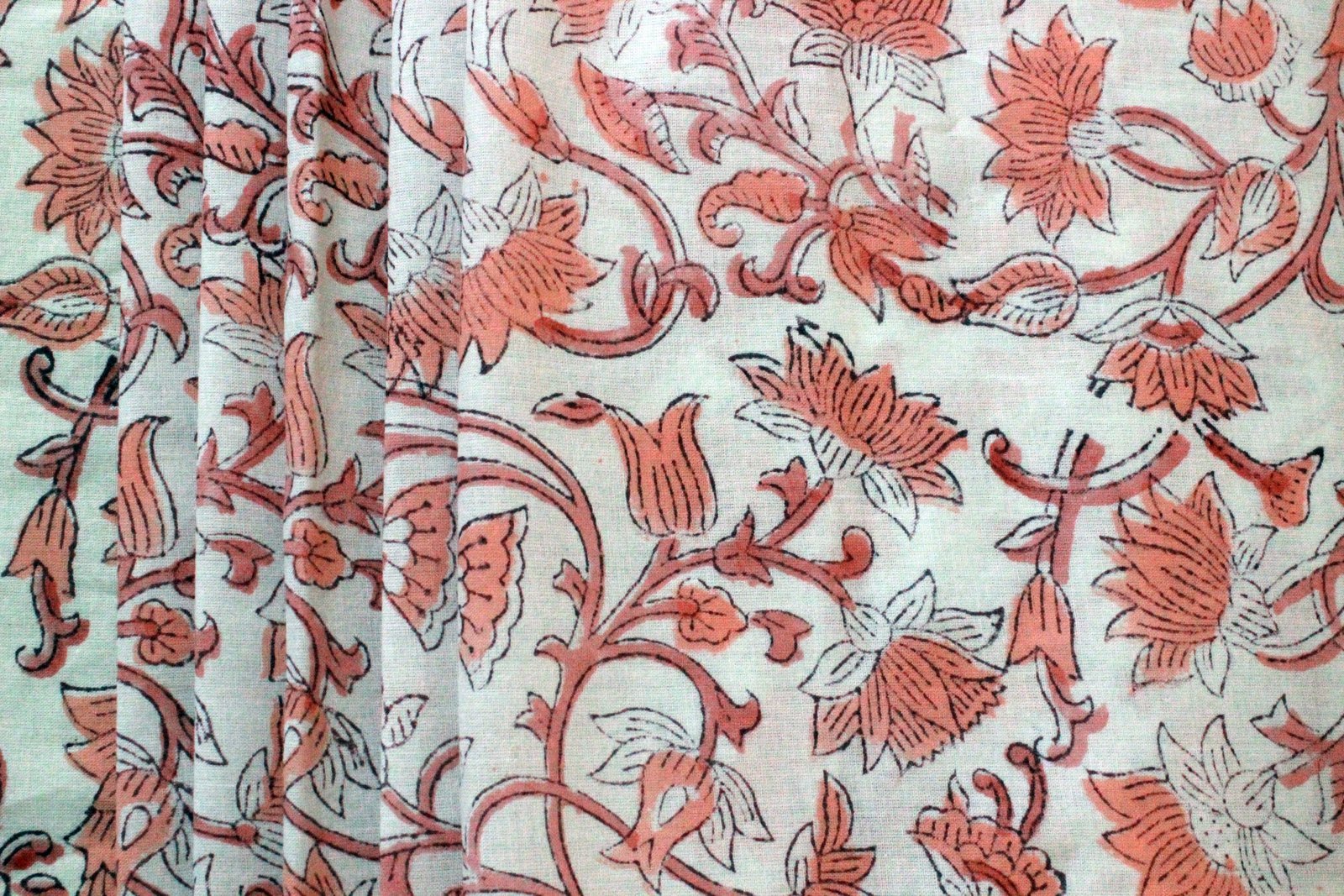 Handblock Printed Indigo Cotton Fabric by Yard - Image 3
