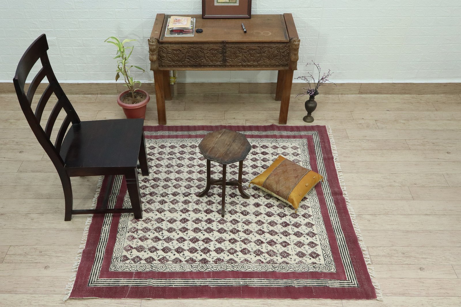 Artisan Block Print Cotton Durry Carpet - Image 3