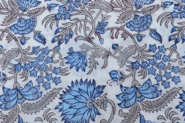 Vintage Inspired Handblock Printed Fabric for Home Decor - Image 3
