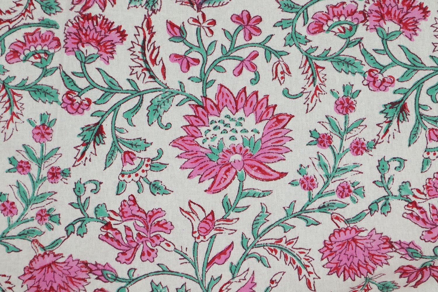 Elegant Handblock Print Silk Fabric for Sarees - Image 3