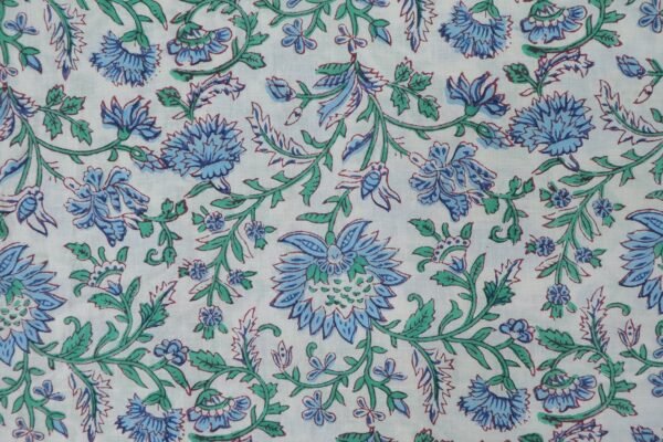 Traditional Handblock Printed Chanderi Fabric for Quilting - Image 3
