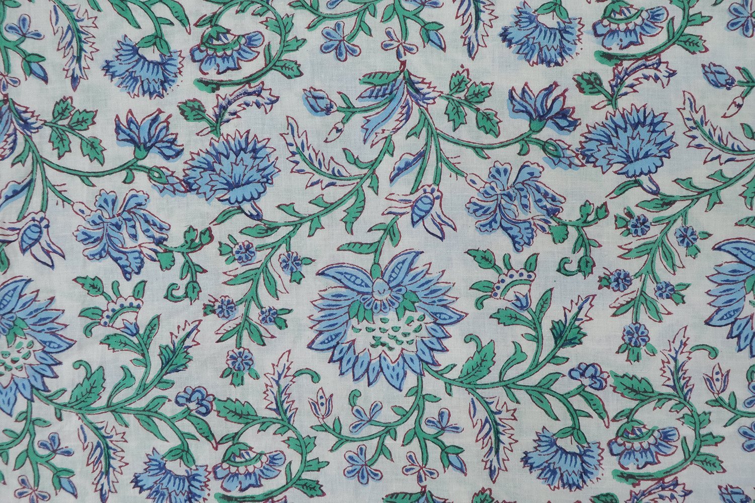 Traditional Handblock Printed Chanderi Fabric for Quilting - Image 3
