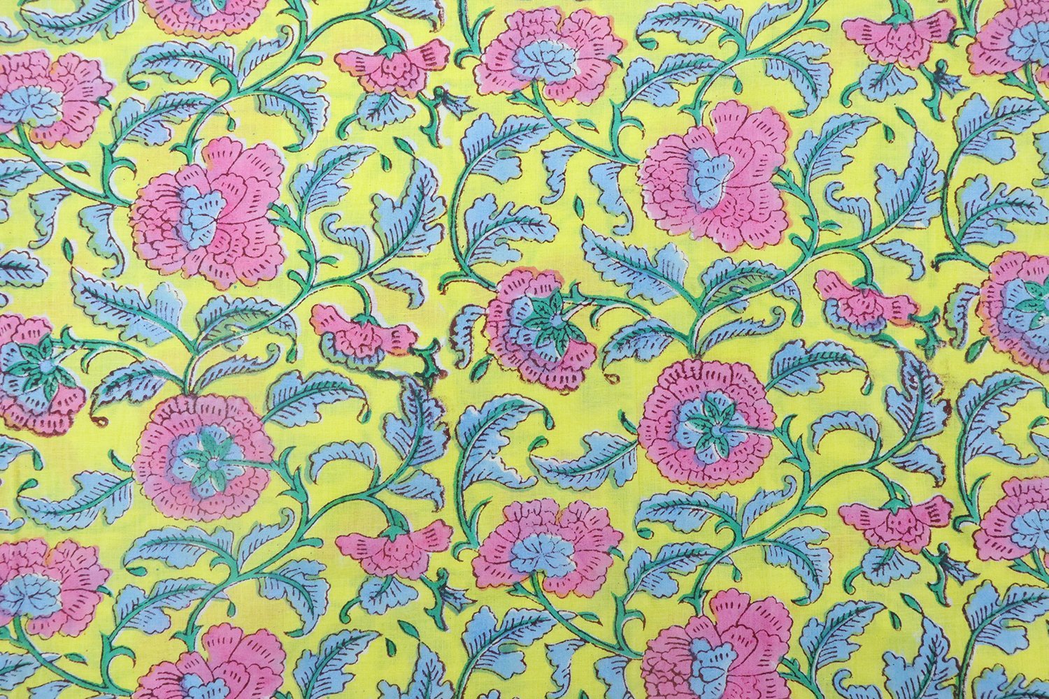 Modern Handblock Printed Silk Fabric for Crafts - Image 3