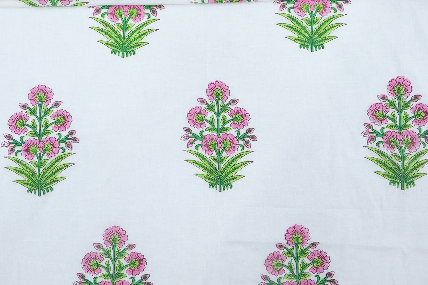 Bohemian Handblock Printed Linen Fabric for Upholstery - Image 3