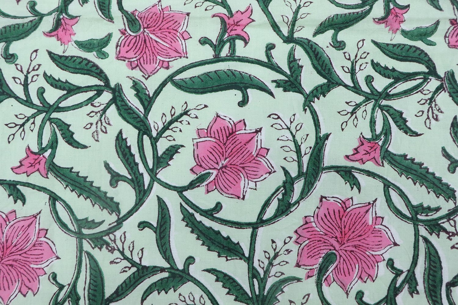 Ethnic Handblock Printed Cambric Fabric for Home Decor - Image 3