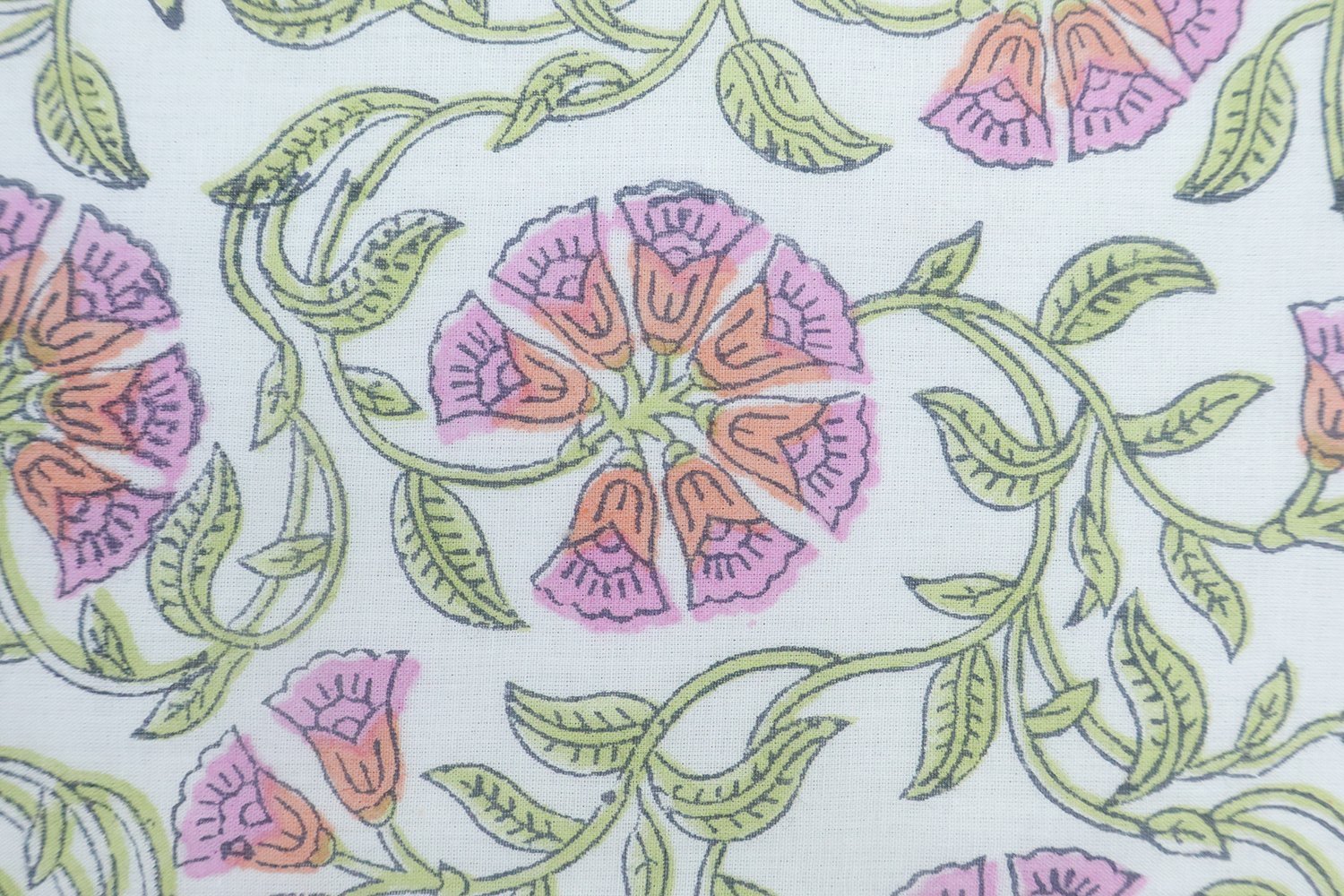 Abstract Handblock Printed Chanderi Fabric for Shirts - Image 3