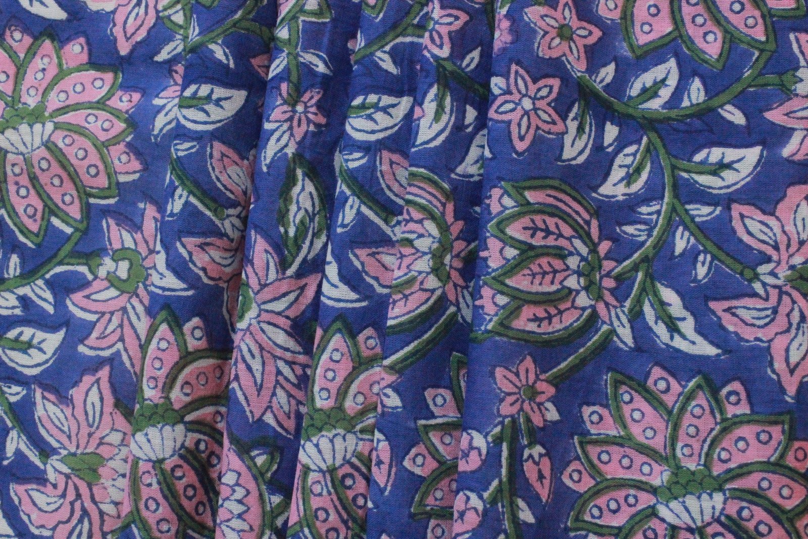 Bohemian Handblock Printed Mulmul Fabric for Fashion - Image 4