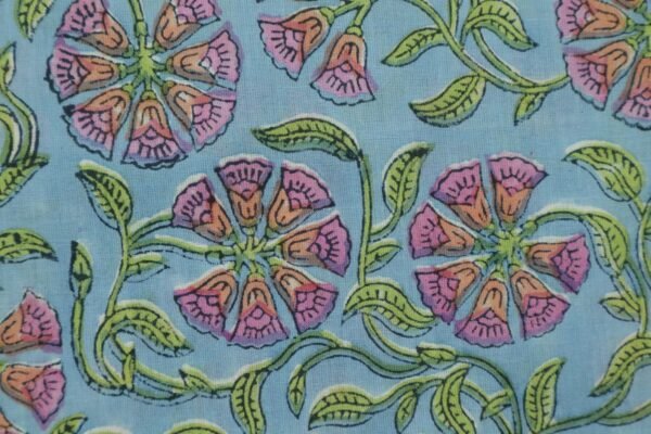Abstract Handblock Printed Khadi Fabric for Home Decor - Image 4