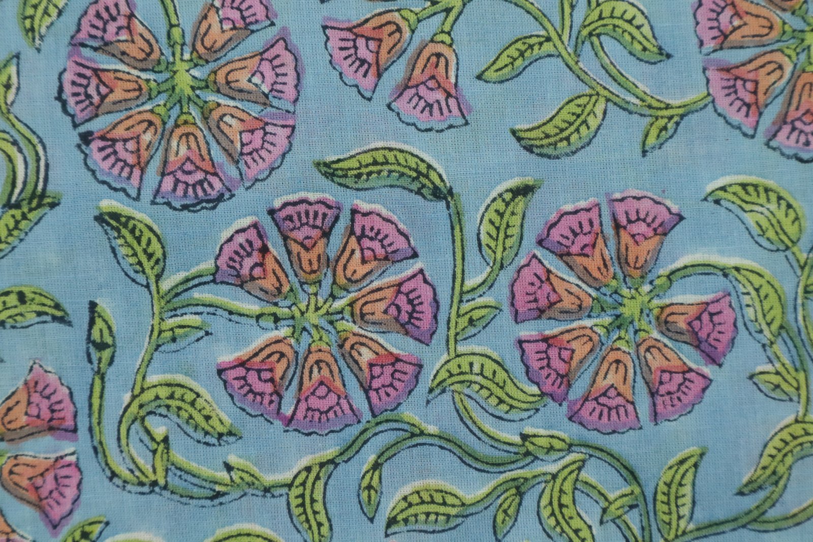 Abstract Handblock Printed Khadi Fabric for Home Decor - Image 4