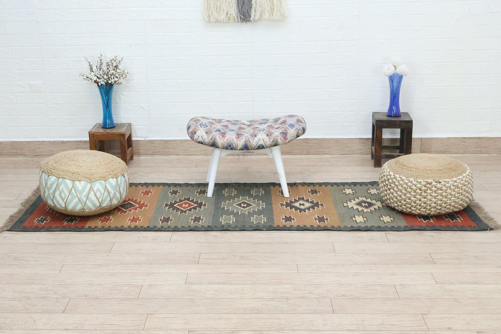Soft Natural Wool Jute Floor Durry - Image 4