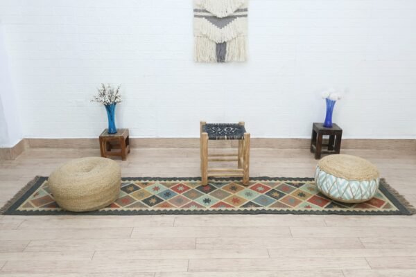 Designer Wool Jute Woven Durry Rug - Image 4