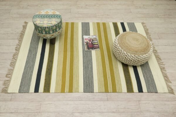 Minimalist Wool Jute Durry Rug - Image 4