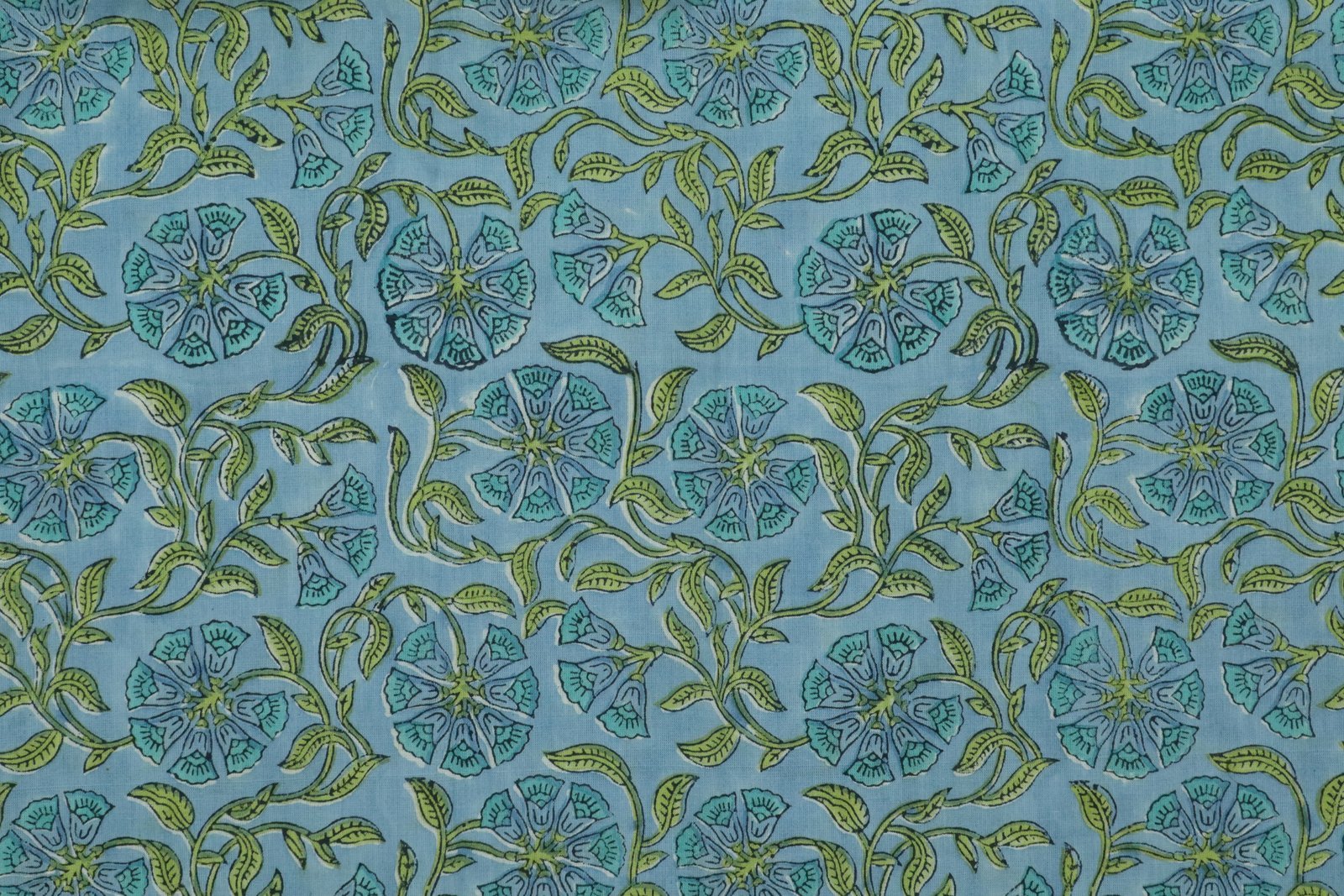 Ethnic Handblock Printed Linen Fabric for Bedsheets - Image 4