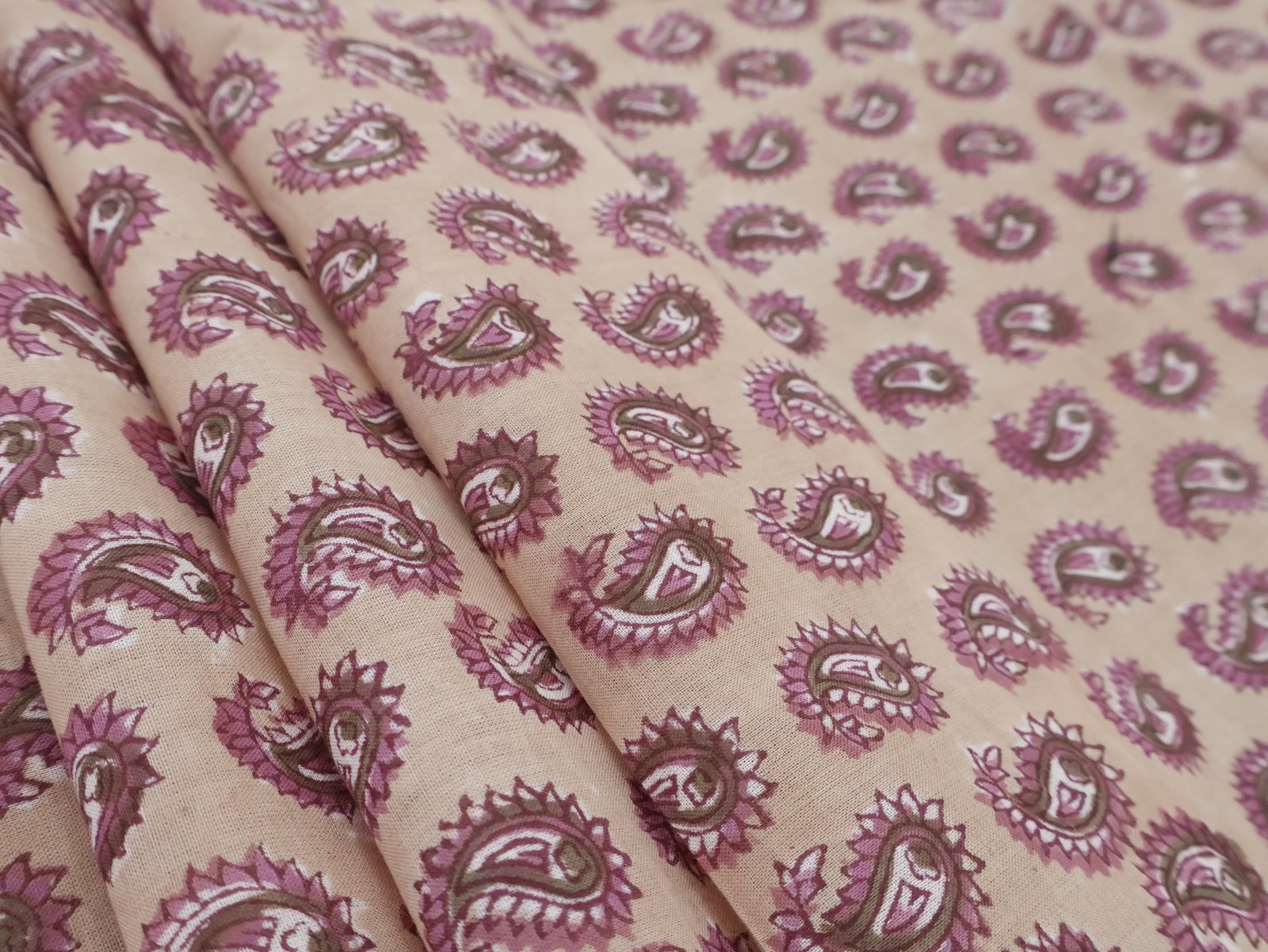 Floral Handblock Printed Chanderi Fabric for Sarees - Image 4