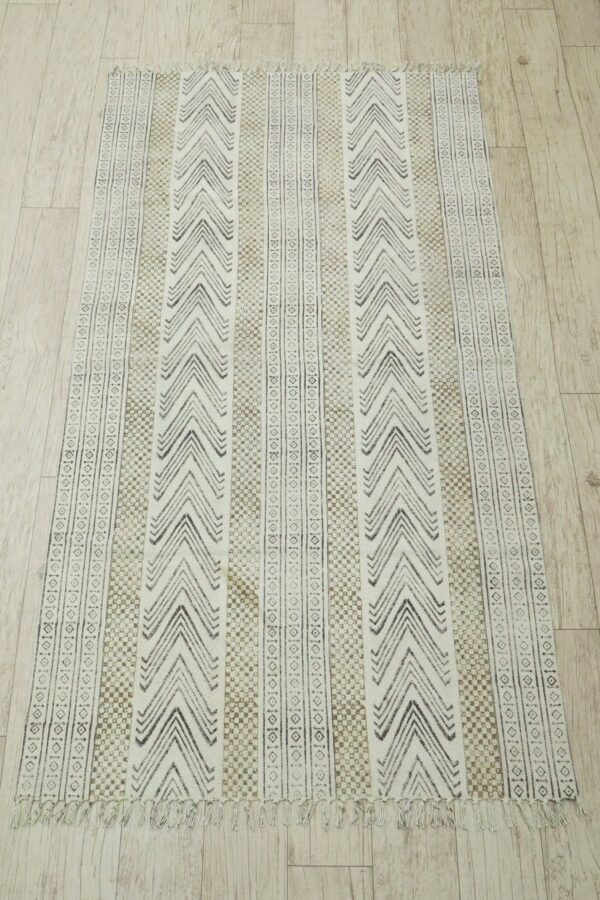 Classic Block Print Cotton Floor Rug - Image 4