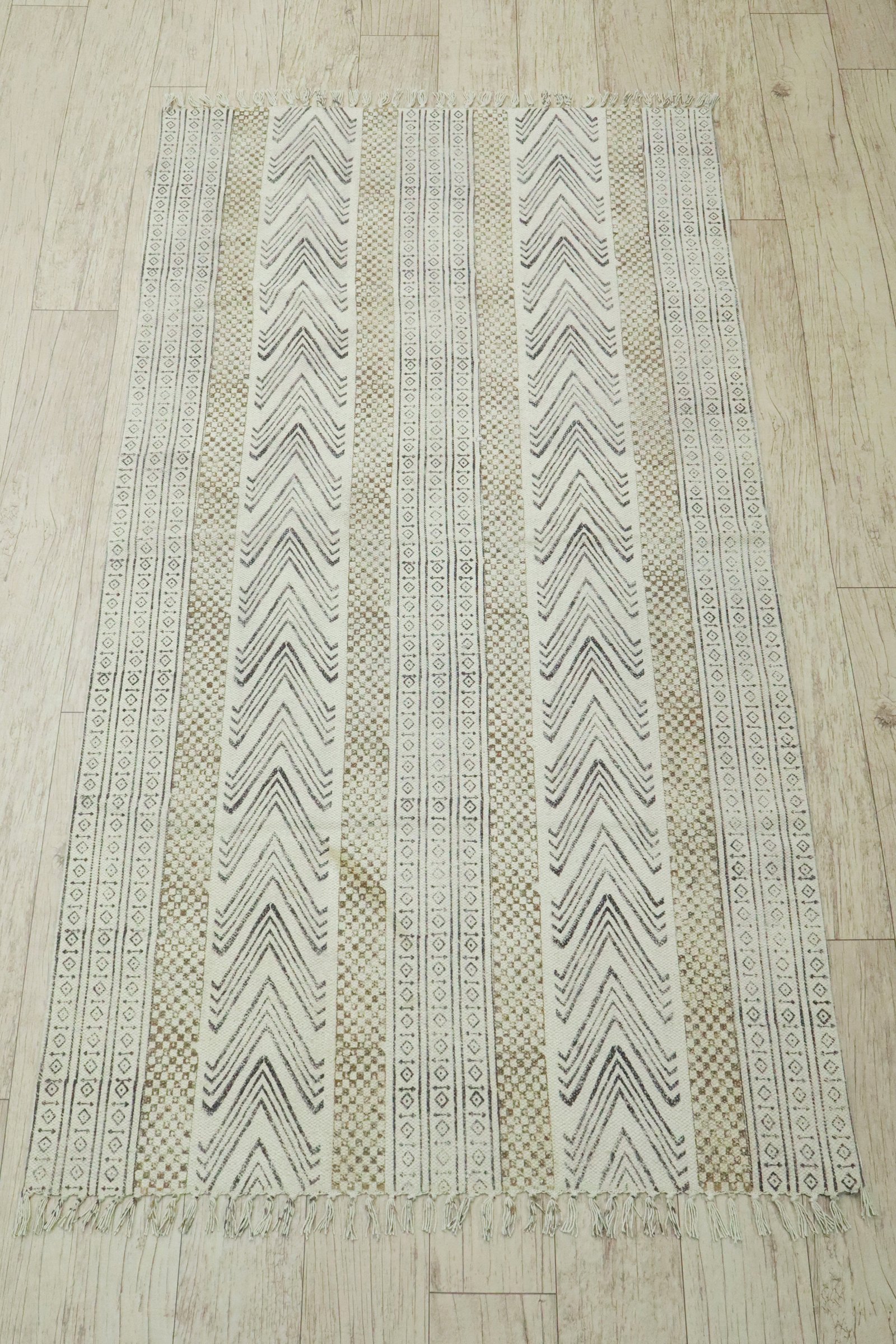 Classic Block Print Cotton Floor Rug - Image 4