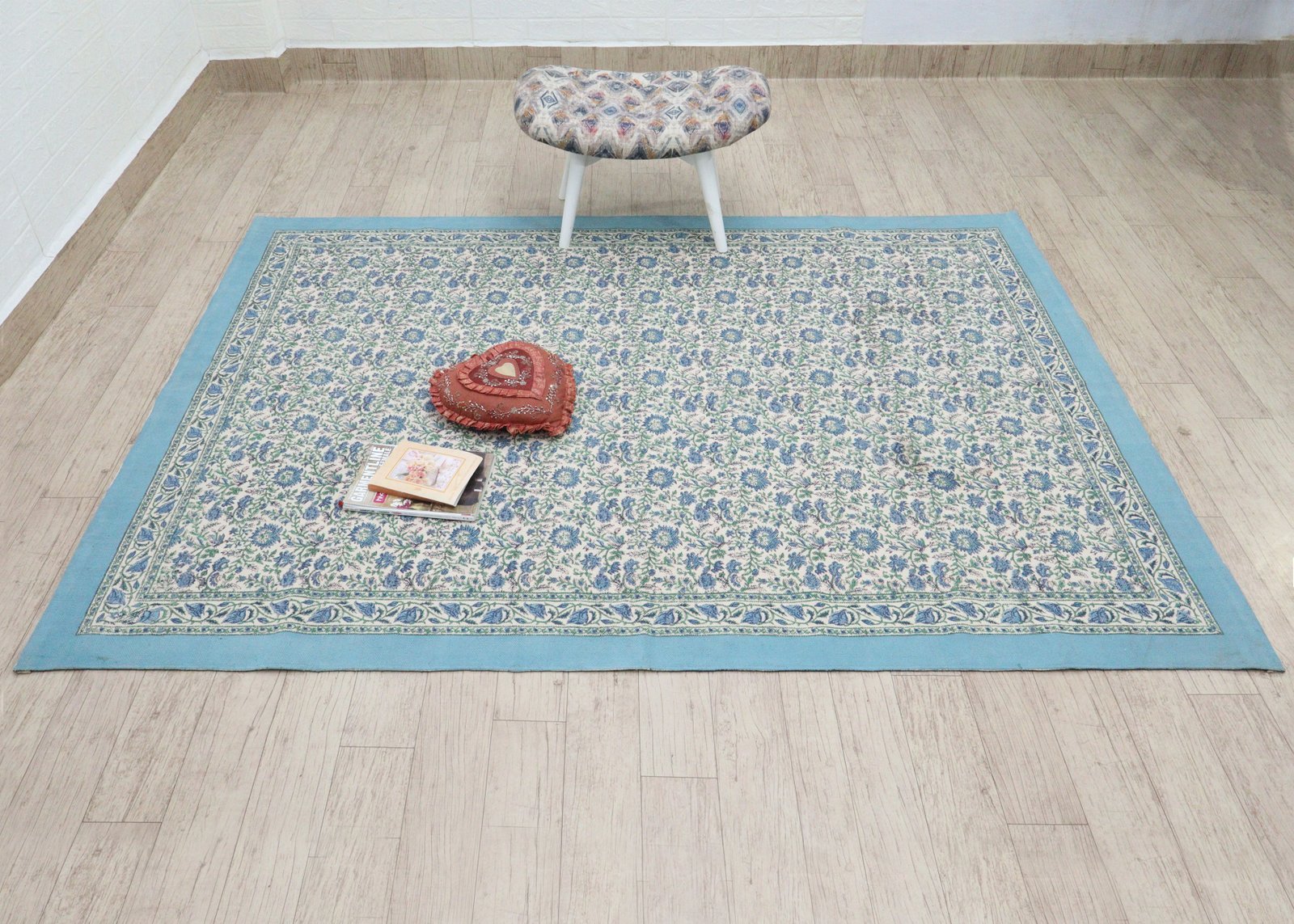 Artistic Block Printed Cotton Durry - Image 4