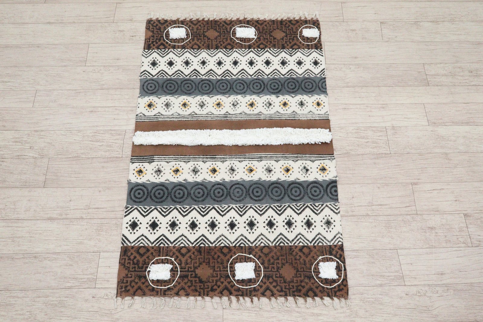Comfortable Block Print Cotton Floor Durry - Image 4