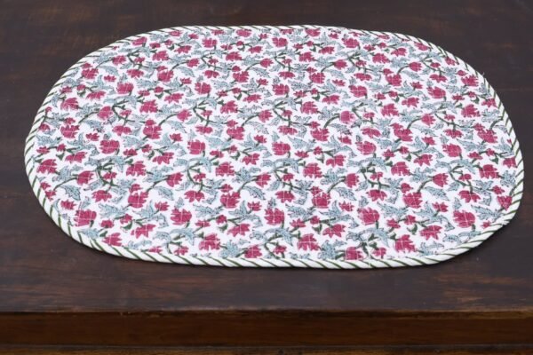 Traditional Handblock Printed Cotton Yoga Mat - Image 4