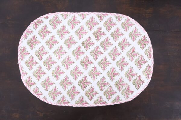 Handcrafted Handblock Printed Cotton Bedside Mat - Image 4