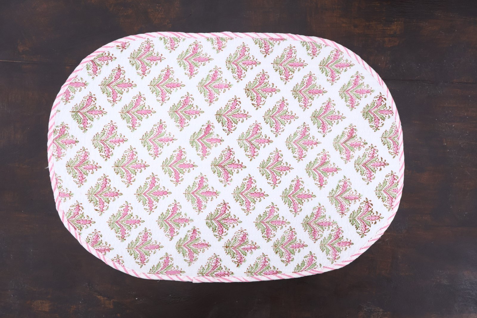 Handcrafted Handblock Printed Cotton Bedside Mat - Image 4