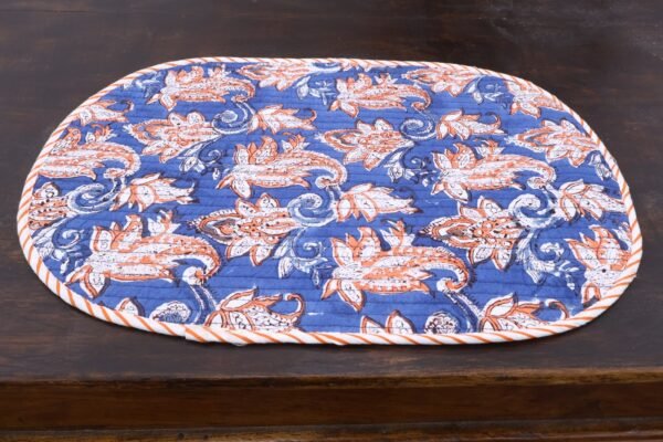 Lightweight Cotton Handblock Printed Floor Mat - Image 4