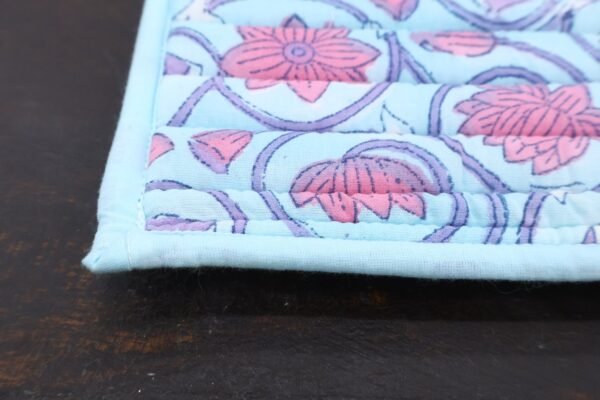 Vintage Inspired Handblock Printed Cotton Mat - Image 4