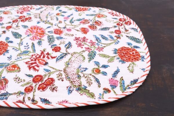 Geometric Handblock Print Cotton Mat - Image 4