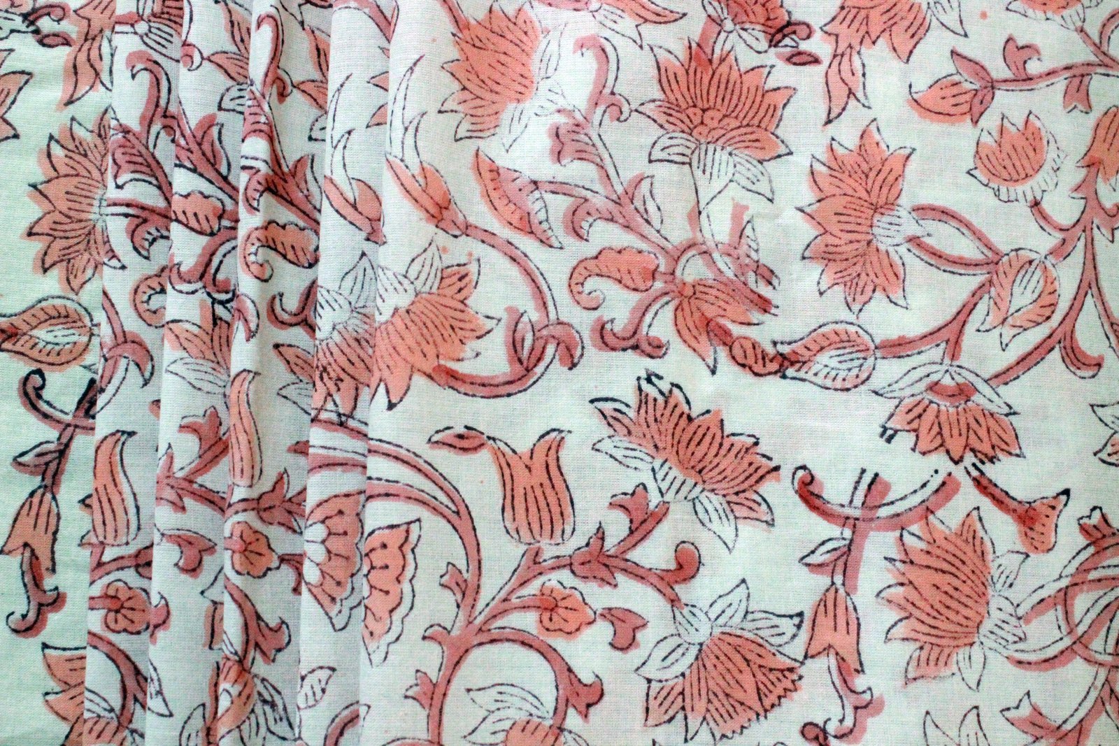 Handblock Printed Indigo Cotton Fabric by Yard - Image 4