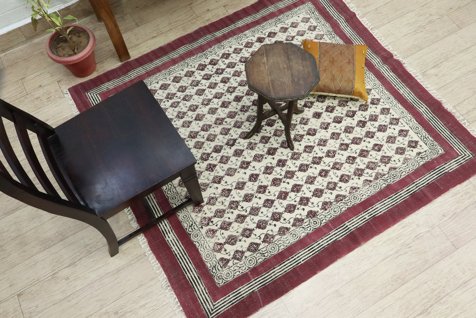 Artisan Block Print Cotton Durry Carpet - Image 4