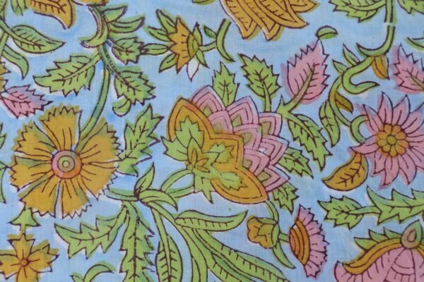 Lightweight Mulmul Handblock Printed Fabric for Dupatta - Image 4