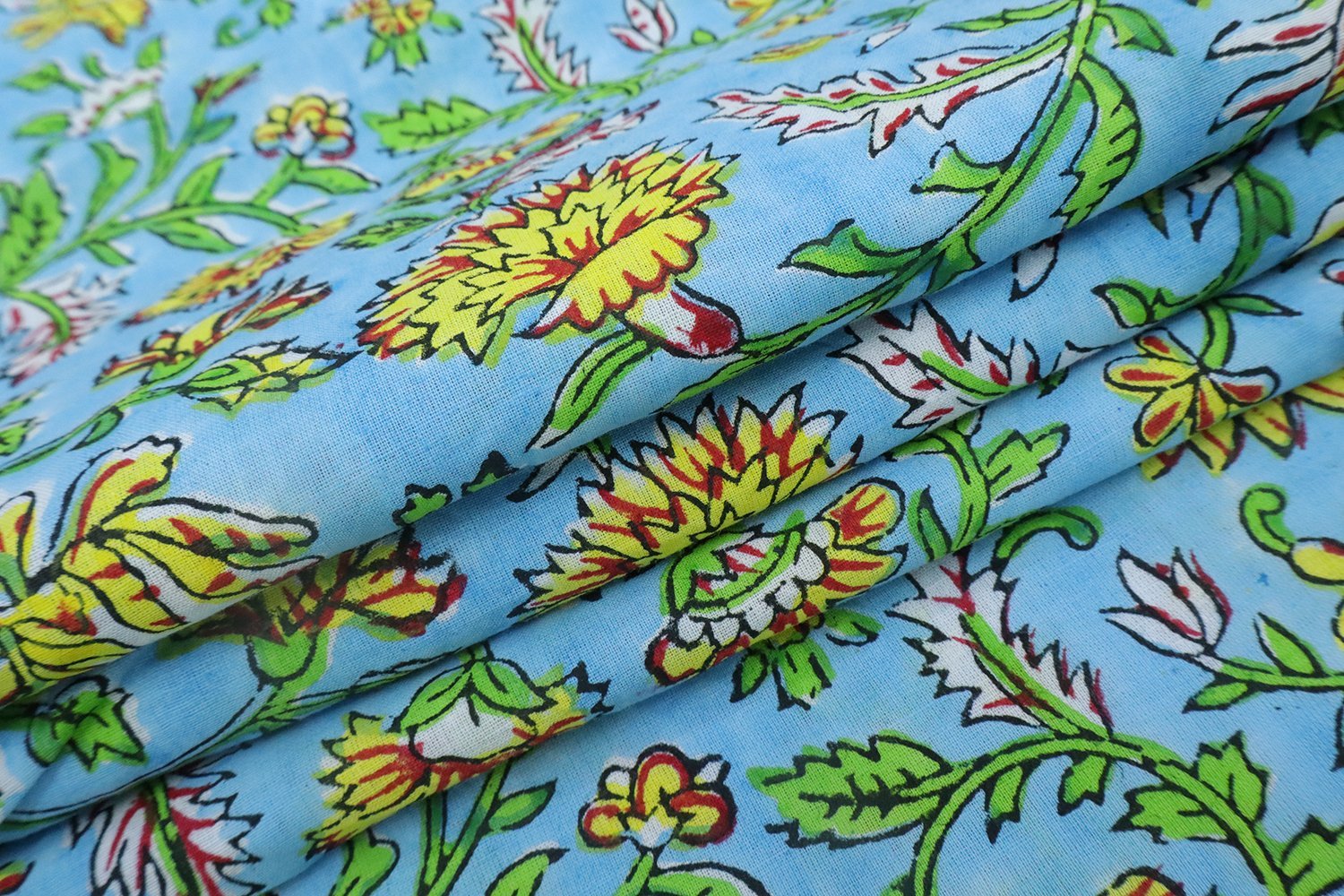 Modern Geometric Handblock Print Fabric for Shirts - Image 4
