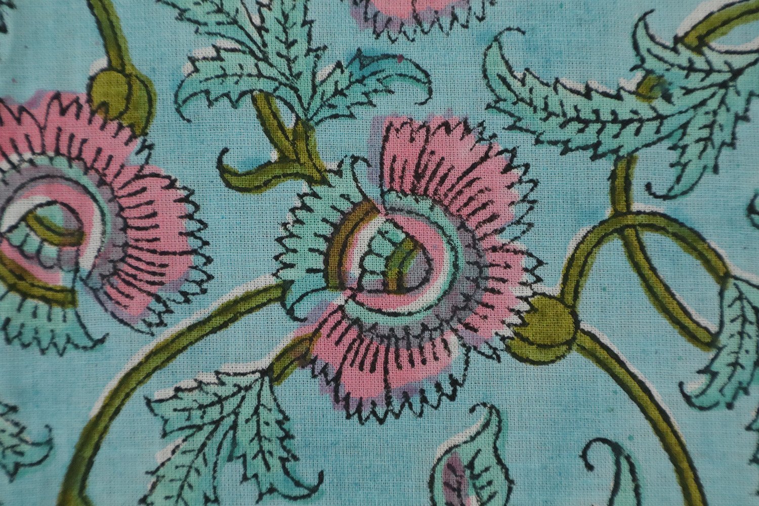 Abstract Handblock Printed Cotton Fabric for Fashion - Image 4