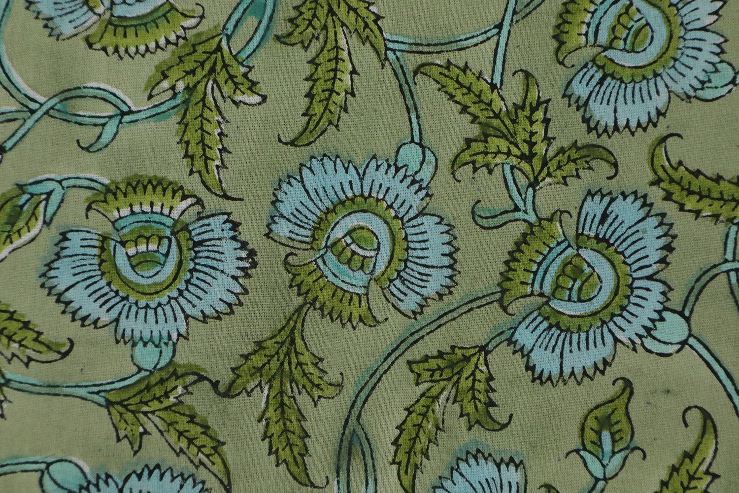 Indigo Handblock Printed Mulmul Fabric for Dressmaking - Image 4
