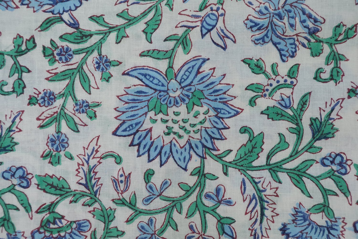 Traditional Handblock Printed Chanderi Fabric for Quilting - Image 4