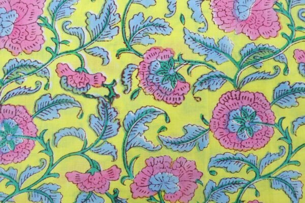 Modern Handblock Printed Silk Fabric for Crafts - Image 4