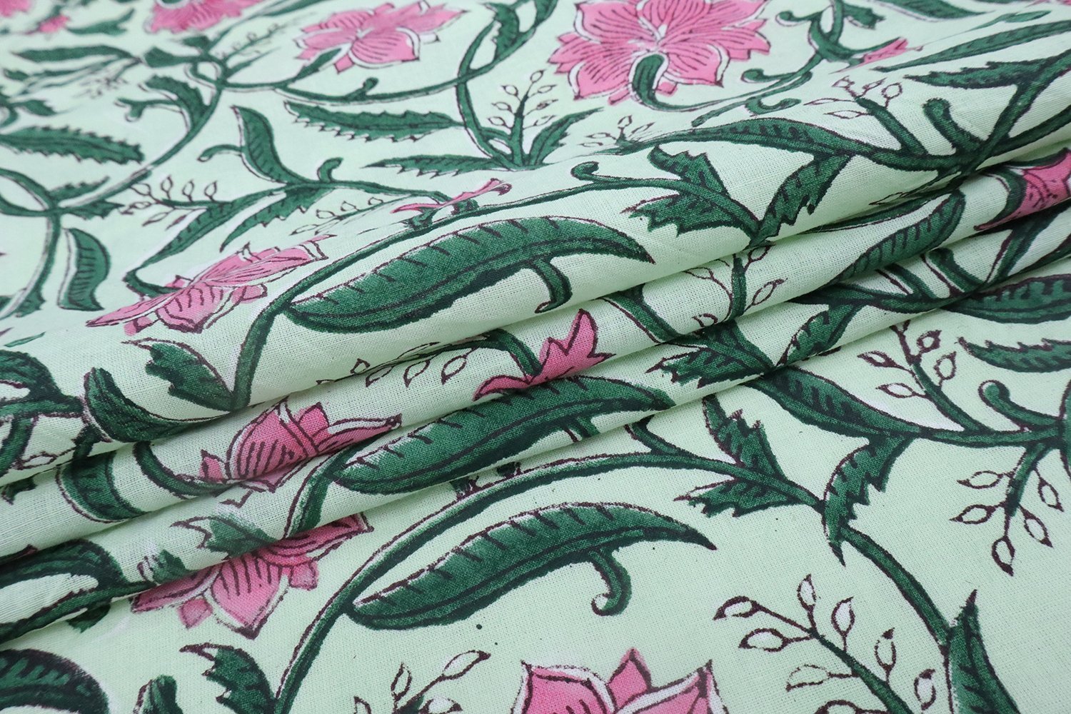 Ethnic Handblock Printed Cambric Fabric for Home Decor - Image 4