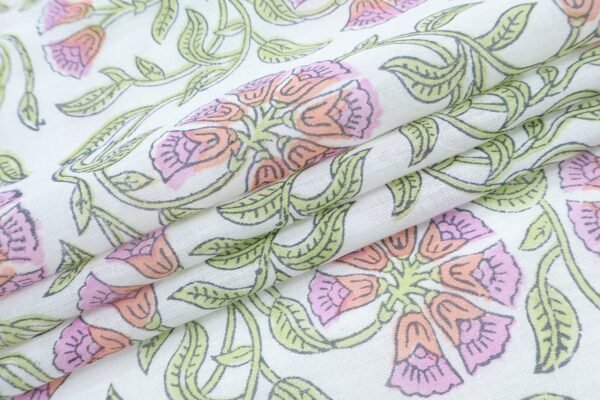 Abstract Handblock Printed Chanderi Fabric for Shirts - Image 4