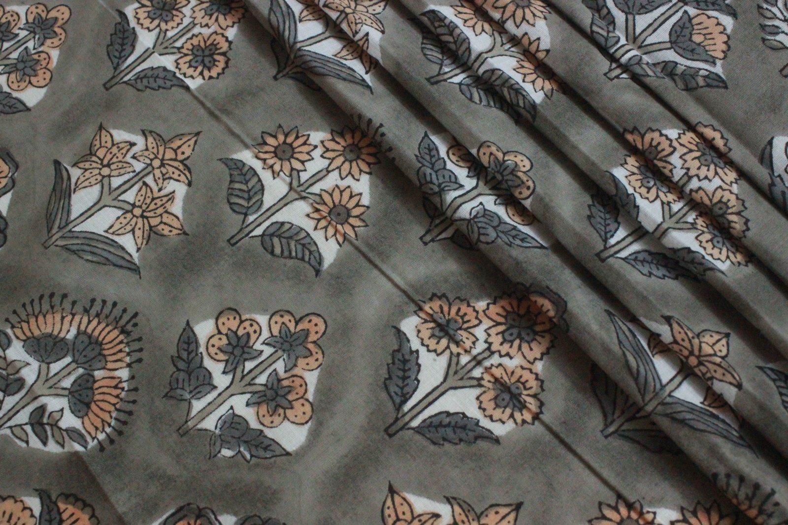 Modern Handblock Printed Cotton Fabric for Bedsheets - Image 5