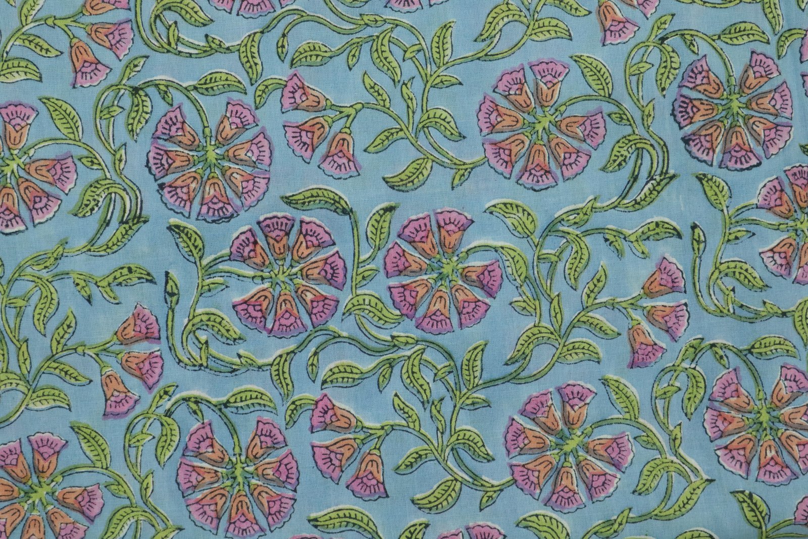 Abstract Handblock Printed Khadi Fabric for Home Decor - Image 5