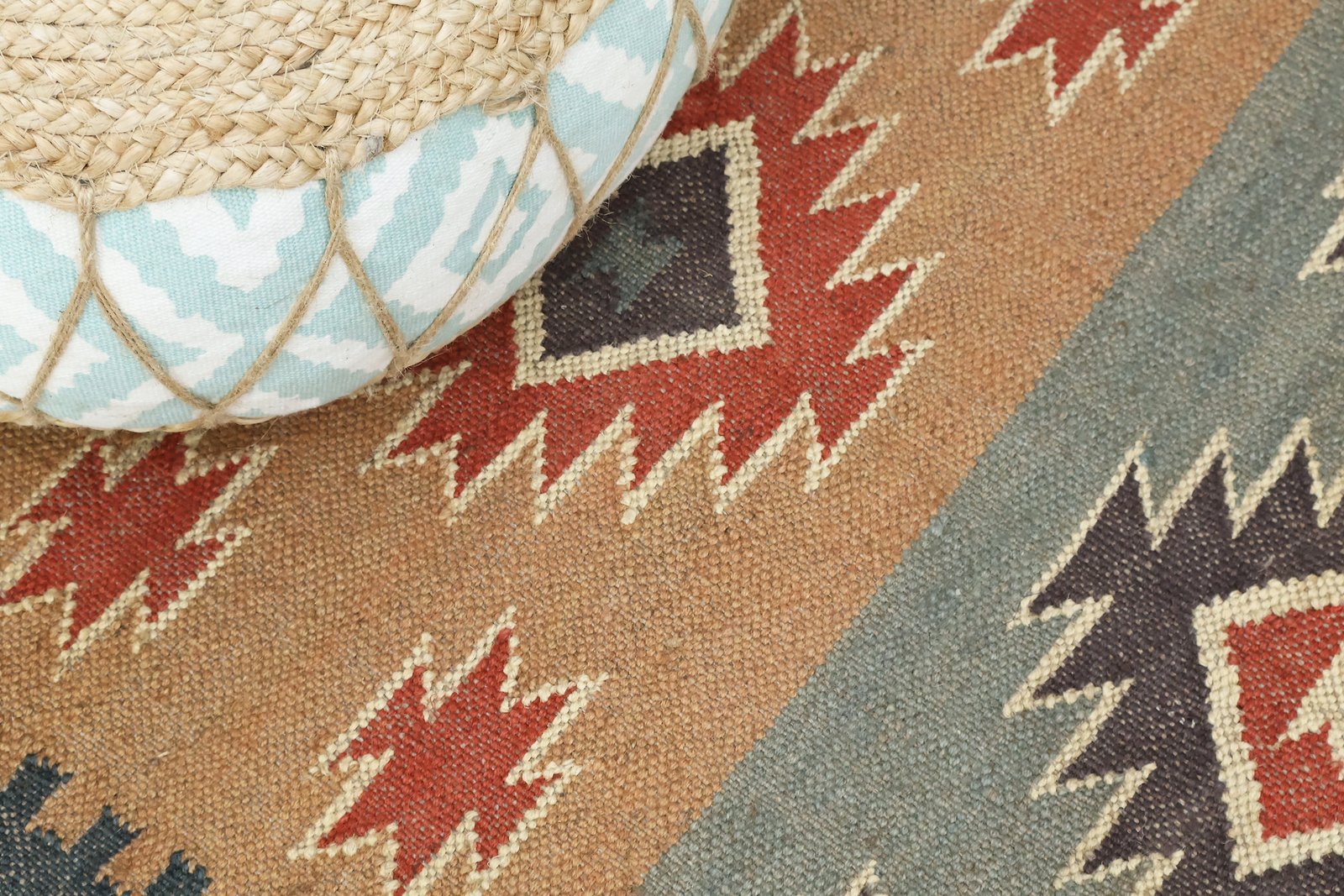 Soft Natural Wool Jute Floor Durry - Image 5