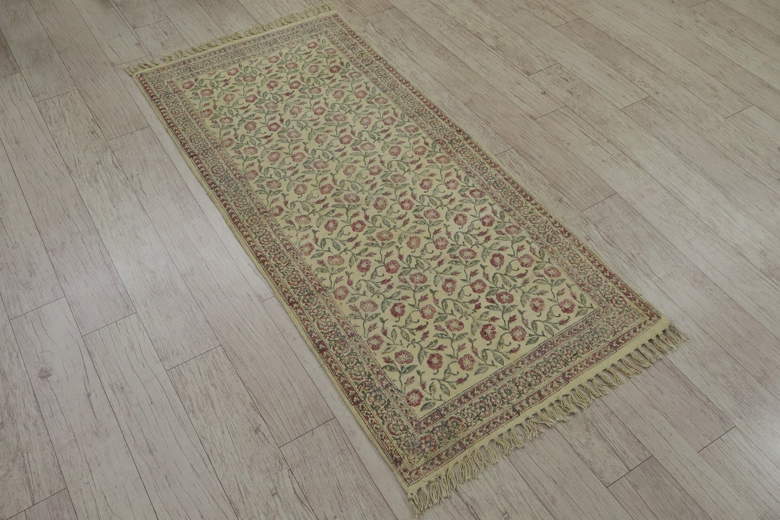 Bohemian Block Printed Cotton Rug - Image 5