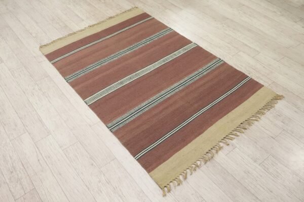 Elegant Wool and Jute Durry Carpet Runner - Image 5