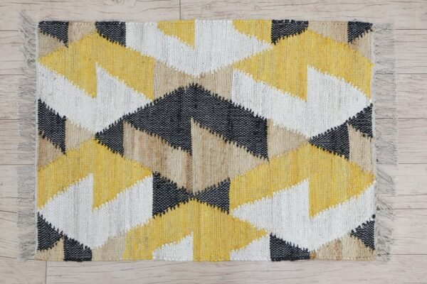 Premium Contemporary Rectangle Wool Jute Durry for Balcony - Image 5
