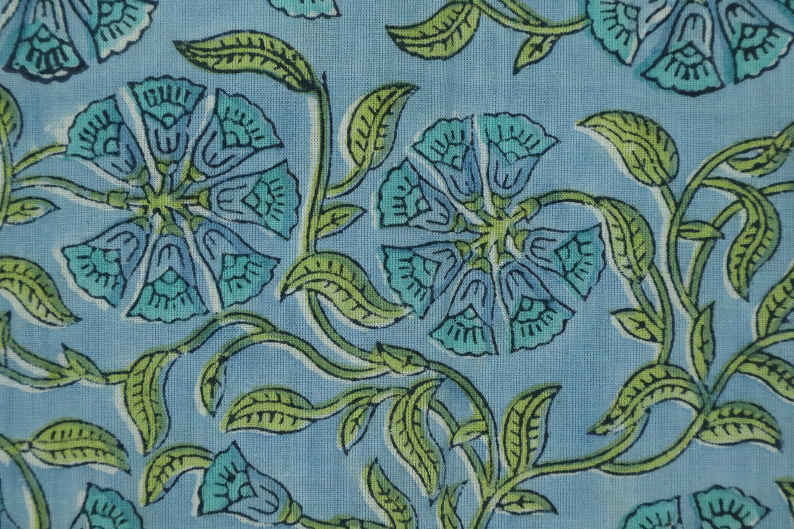 Ethnic Handblock Printed Linen Fabric for Bedsheets - Image 5