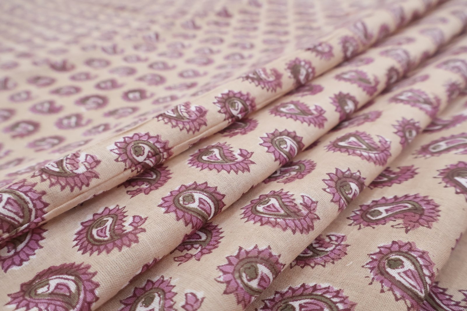 Floral Handblock Printed Chanderi Fabric for Sarees - Image 5