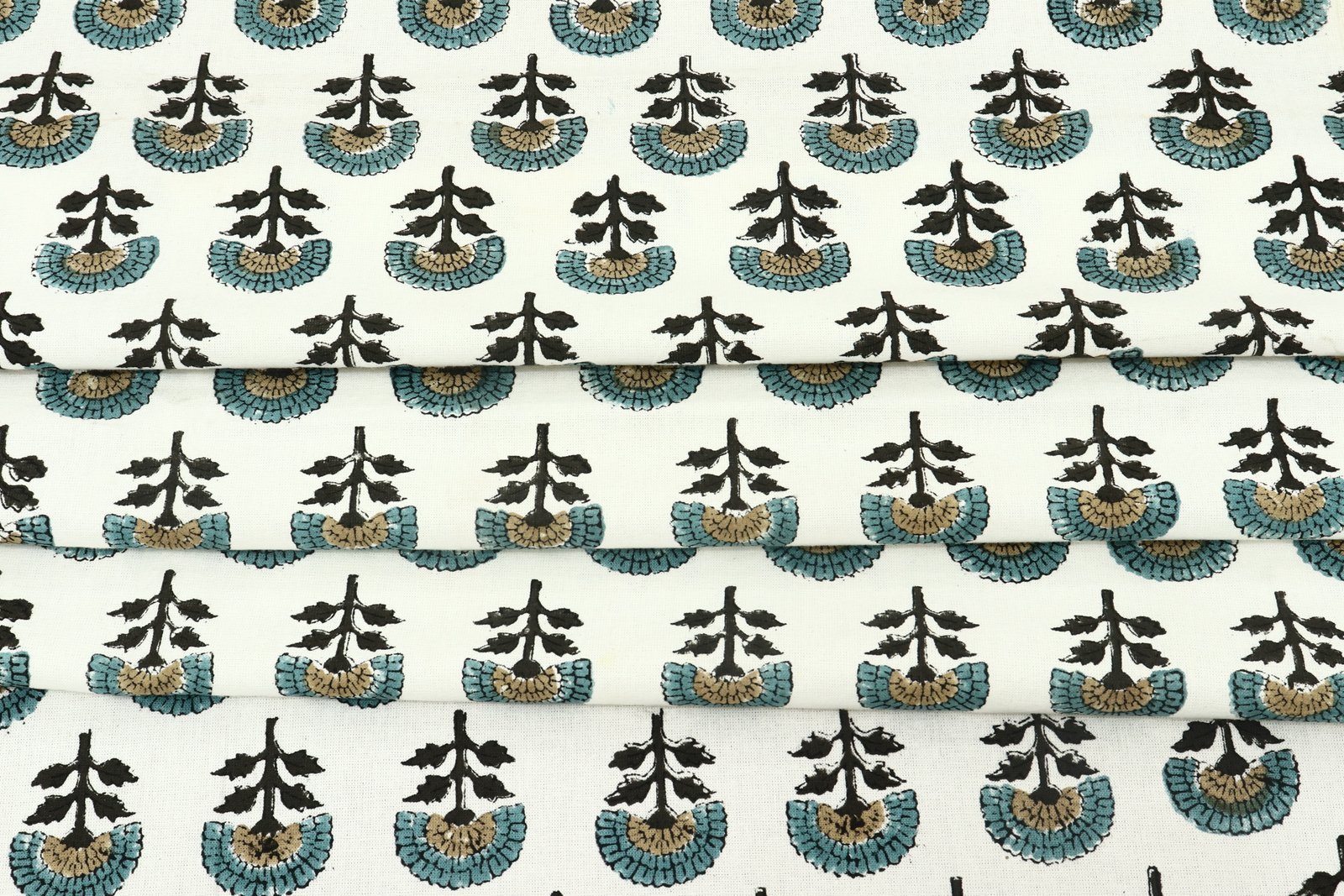 Paisley Handblock Printed Cotton Fabric for Upholstery - Image 5