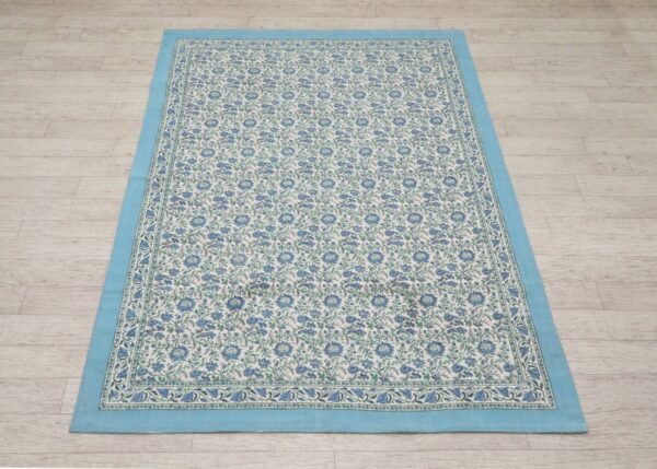 Artistic Block Printed Cotton Durry - Image 5